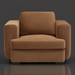 Surya Cahill modern accent chair with brown polyester upholstery and a structured design.