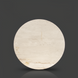 Surya Redondo End Table with a round beige polished marble top and ribbed mango wood base.