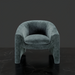 Surya Cascadia accent chair with teal polyester upholstery and a compact, modern design.