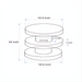 Diagram of the black iron Surya Roth End Table, showing its 24"H x 19.5"W x 19.5"D dimensions.