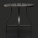 Surya Antibes black powder-coated aluminum round outdoor end table with slatted top.