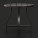 Surya Antibes black powder-coated aluminum round outdoor end table with slatted top.