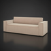 Surya Aira contemporary beige polyester sofa with clean lines and rectangular arms.