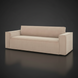 Surya Aira contemporary beige polyester sofa with clean lines and rectangular arms.