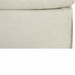 Close-up of a Surya Elenora taupe upholstered ottoman with textured polyester fabric and cushioned top.