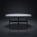 Surya Fairborn 42-inch round black hand-painted aluminum outdoor coffee table with a clean profile.