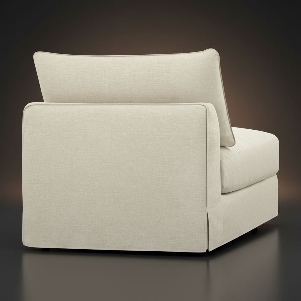 Surya Elenora modular chair in taupe polyester, featuring a clean, upholstered design.