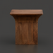Surya Langford brown mango wood end table with a minimalist modern design and textured base.