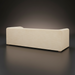 Back view of a modern Surya Amory beige fabric sofa with clean lines and a refined profile.