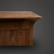 Surya Langford brown mango wood end table with a minimalist modern design and textured base.