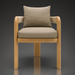 Surya Palma outdoor-safe dining chair with taupe Sunbrella upholstery and teak wood base.