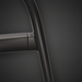 Close-up of the Surya Antibes outdoor dining table's black aluminum leg and frame, showcasing its modern design.