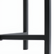 Close-up of the Surya Anaya Console Table's black powder-coated iron base, showing its slim, modern design.