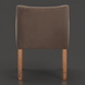 Surya Monay Dining Chair with chocolate brown upholstery and oak wood legs, global eclectic style.