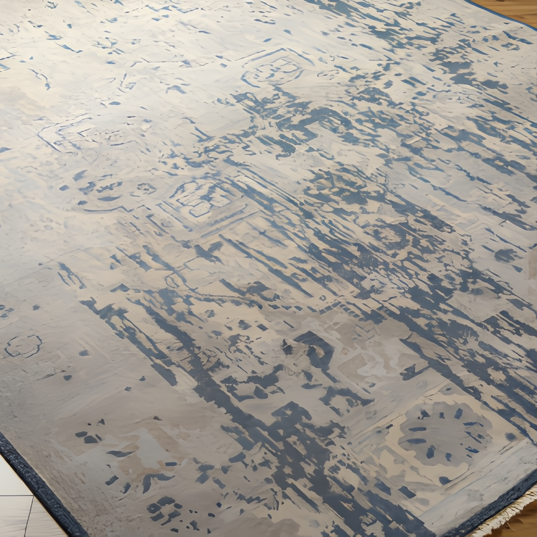 Hand-knotted wool area rug, Cappadocia CPP-5035, with traditional charcoal and wheat design, low pile, and fringe.