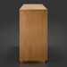 Surya Lulea Cabinet, beige natural ash wood veneer, 32"H x 36"W x 16"D, with textured 3D patterned doors.