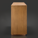 Surya Lulea Cabinet, beige natural ash wood veneer, 32"H x 36"W x 16"D, with textured 3D patterned doors.