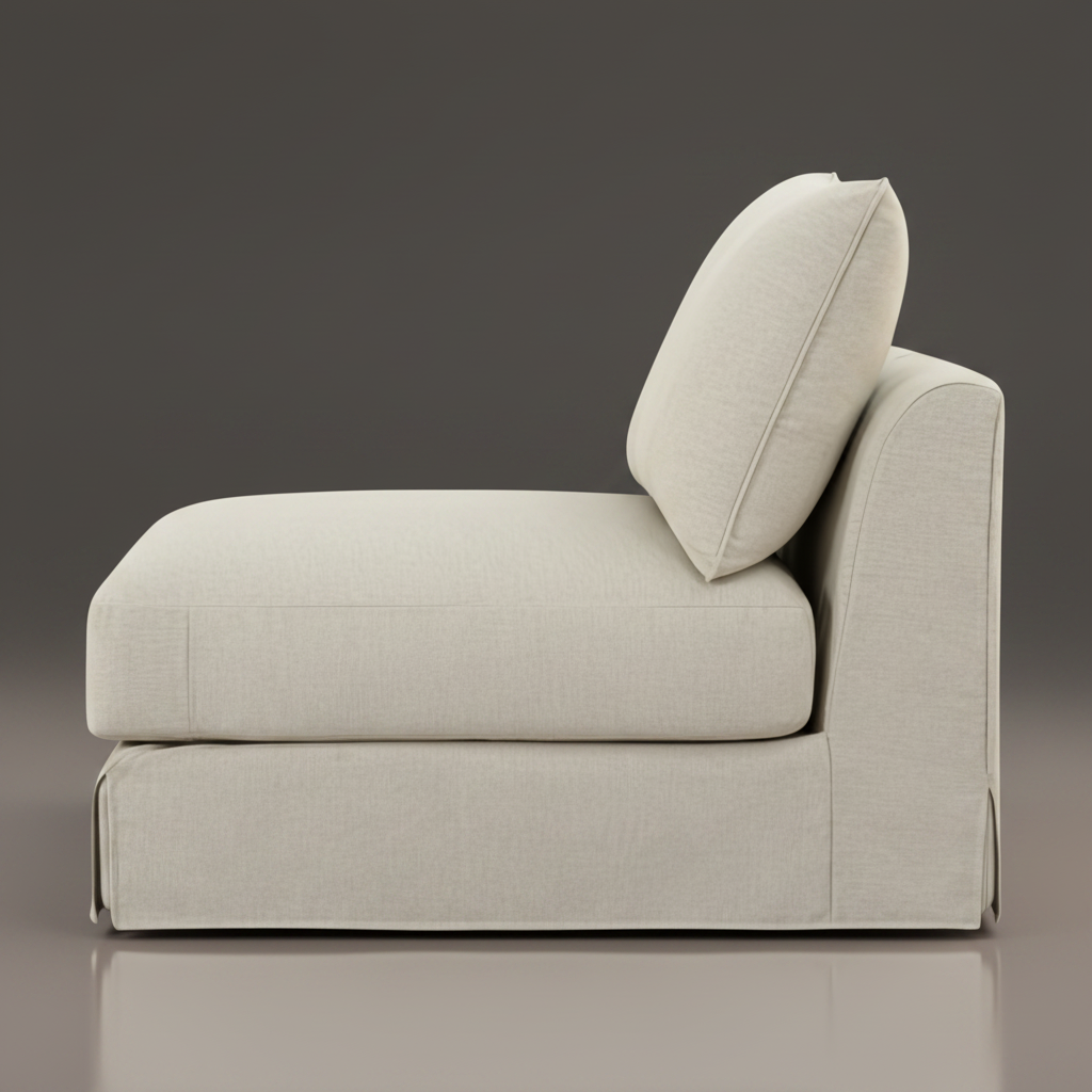 Surya Elenora taupe polyester modular chair with a structured frame and cushioned comfort.