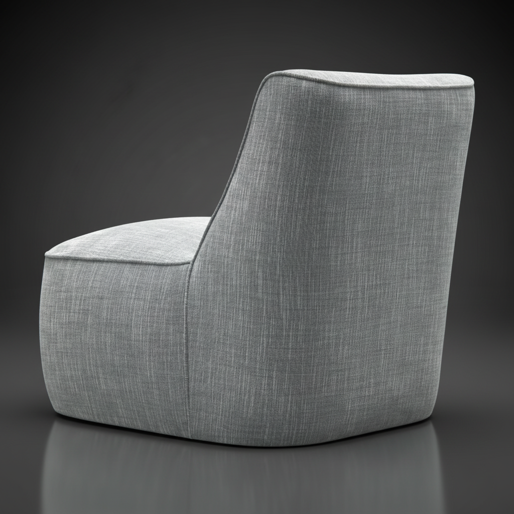 Surya Adalei modern accent chair with gray polyester-linen cover and minimalist design.