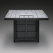Surya Fairborn black hand-painted aluminum outdoor fire table with slatted top and square burner.