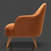 Surya Fantino accent chair with brown polyester upholstery and camel beechwood base.
