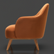 Surya Fantino accent chair with brown polyester upholstery and camel beechwood base.