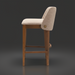 Surya Brooke Counter Stool with medium brown polyester upholstery and wheat-finished beechwood base.