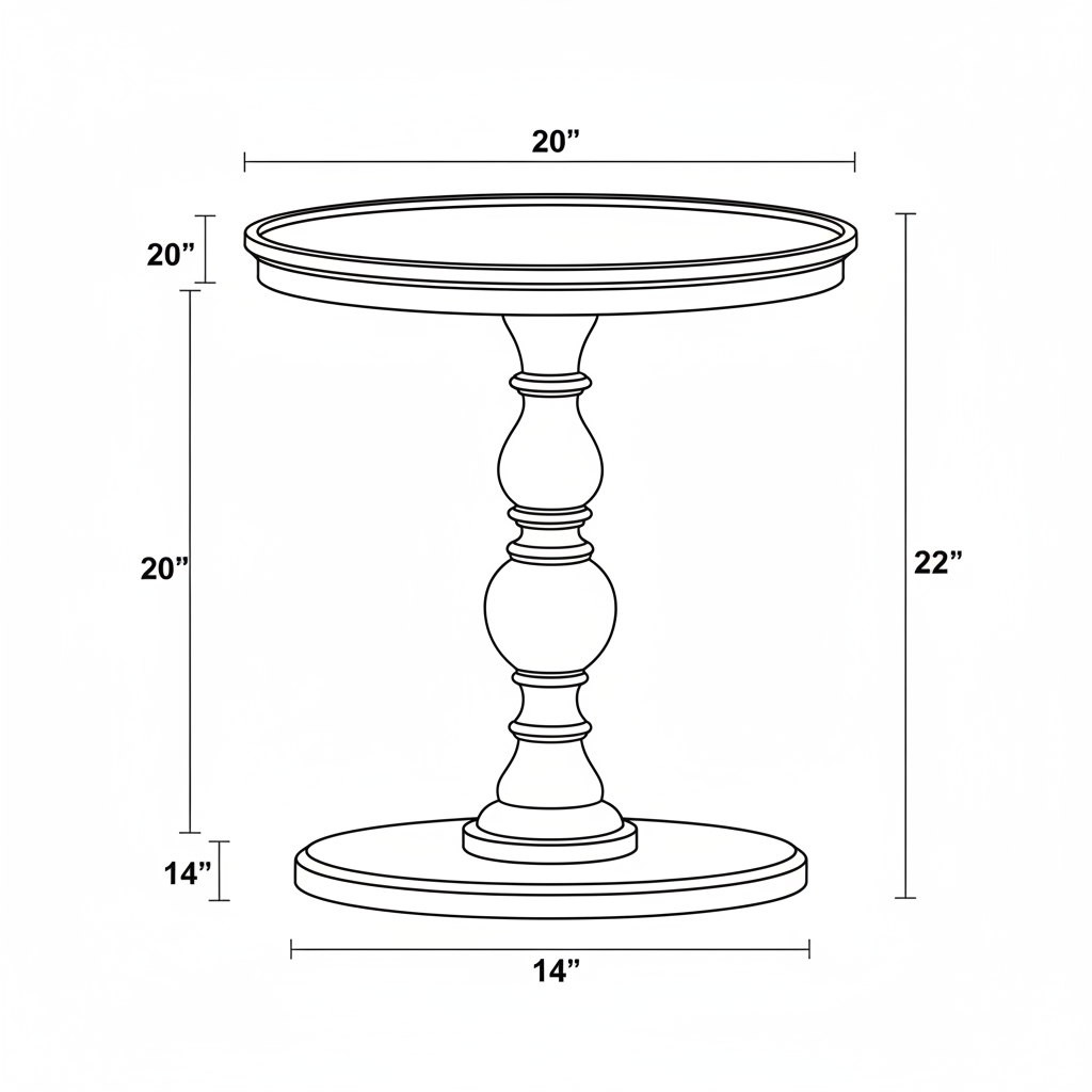 Surya Adour round end table with a refined wood design, oak base, and brown and dark brown tones.