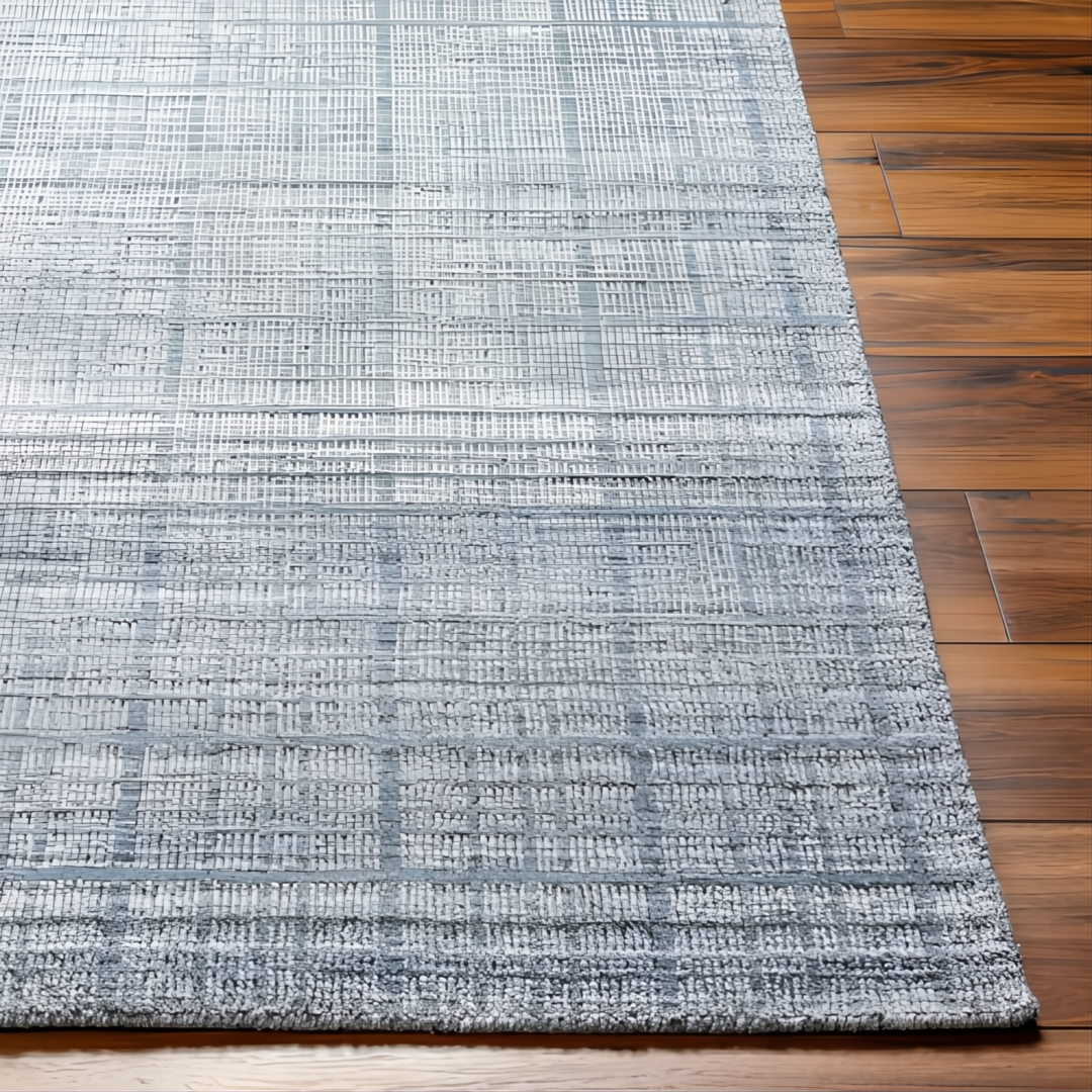 Surya Fresno FNO2300 hand-loomed rug in multi-gray recycled PET yarn with subtle tonal variation.