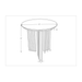 Brown lacquered mango wood round end table with beveled top and zigzag fluted legs, 18"H x 18"W.