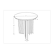 Brown lacquered mango wood round end table with beveled top and zigzag fluted legs, 18"H x 18"W.