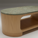 Surya Poros PORS-001 coffee table with green cork veneer top and natural oak base.
