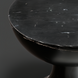 Surya Sheena black marble end table, 20"H x 12"W, with an industrial rustic style.