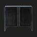 Surya Ronan RNO-002 black mango wood cabinet with fluted soft-close doors and modern design.