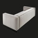 Surya Dylan light gray linen sofa with a modern design and black iron base.