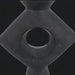 Surya Yagya YAG-008 black brushed matte ceramic vase with a sculptural, modern diamond shape and central circular opening.