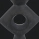 Surya Yagya YAG-008 black brushed matte ceramic vase with a sculptural, modern diamond shape and central circular opening.