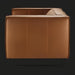 Surya Dylan Accent Chair, modern brown leather with black iron base, top-down view.