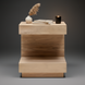 Surya Coburn minimalist modern end table in natural mango wood with open storage.