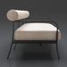 Surya Antibes outdoor sofa with beige Sunbrella upholstery and a sleek black aluminum frame.