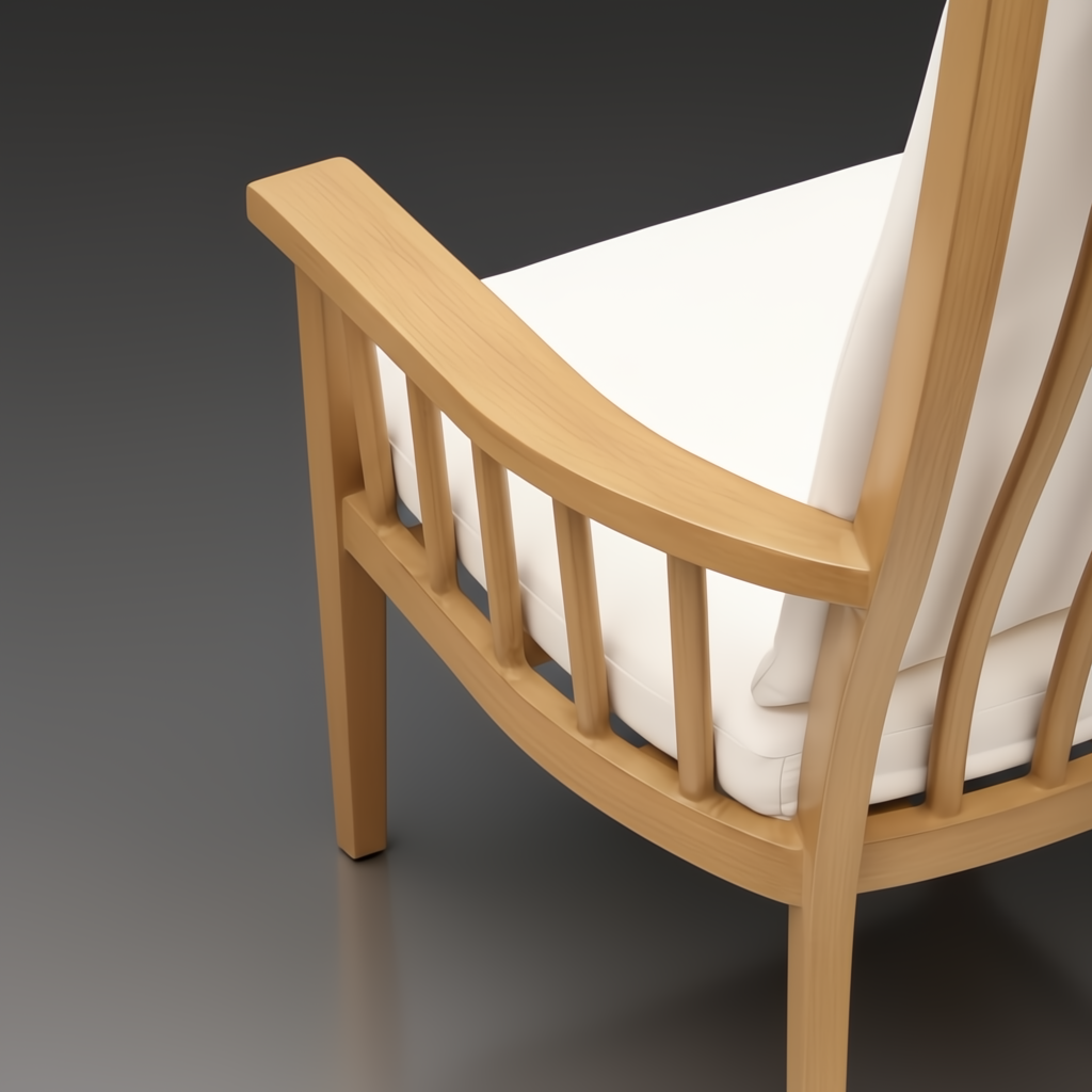 Surya Cape Town Dining Chair with wheat hand-painted aluminum base and white Sunbrella cushion.