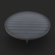 Surya Fairborn 42" round black hand-painted aluminum outdoor coffee table with slatted top.
