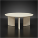 Surya Agnes AGNE-005 round coffee table made of white washed mango wood with a ribbed base.