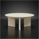 Surya Agnes AGNE-005 round coffee table made of white washed mango wood with a ribbed base.