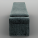 Teal upholstered Surya Cascadia bench with a long, low profile and cushioned seat.