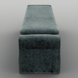 Teal upholstered Surya Cascadia bench with a long, low profile and cushioned seat.