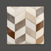 Surya Appalachian Ottoman: Ivory, brown, and gray hair on hide pouf with a chevron pattern.