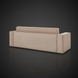 Rear view of a contemporary Surya Aira sofa in beige polyester, showing its clean lines and minimalist design.