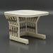 Cream aluminum outdoor end table with handwoven PE rope detail.