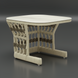 Cream aluminum outdoor end table with handwoven PE rope detail.